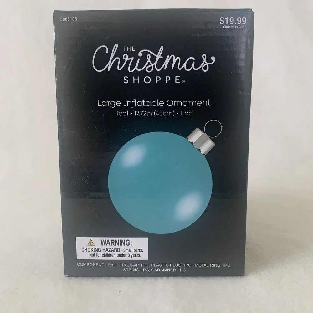 The Christmas Shoppe Inflatable Christmas Ornament Yard Lawn Decor Teal 17.72